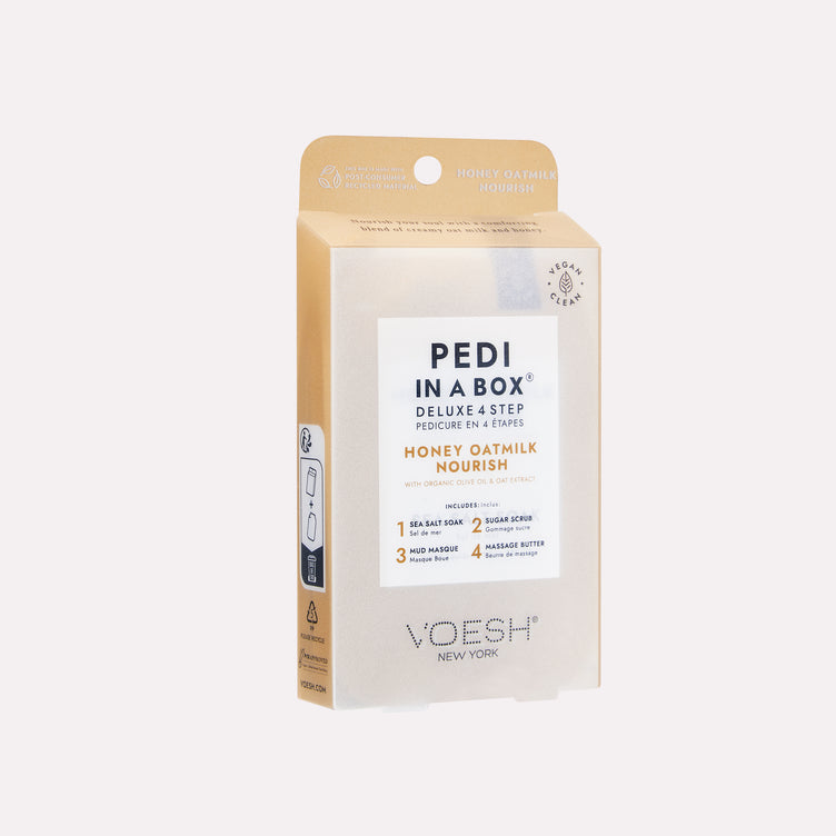 VOESH Deluxe Pedicure In A Box 4 In 1 (Case 50 packs) - Honey OatMilk Nourish