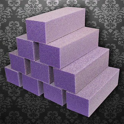 Professional Nail Buffers - Cre8tion Buffer 3 Ways Block Purple -Grit 60/100 (500 pcs)