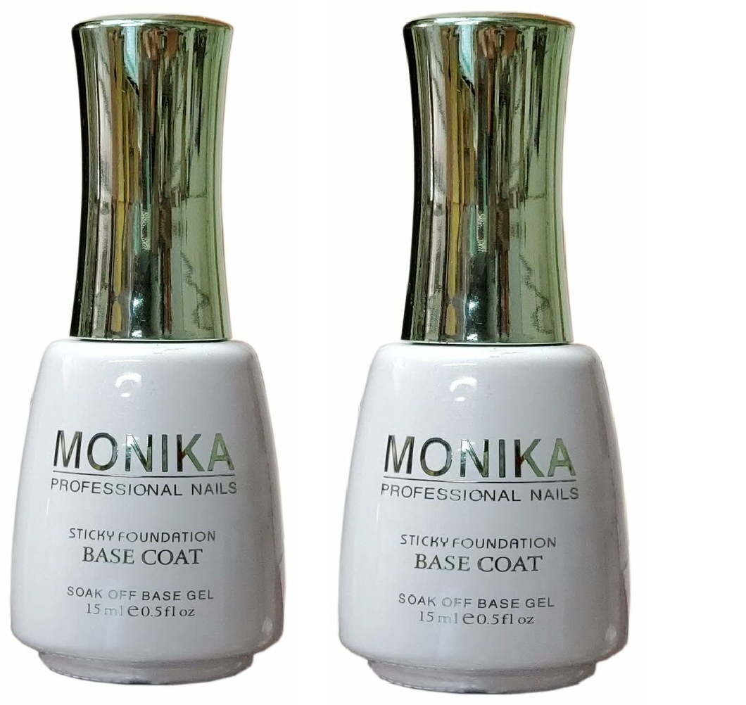 MONIKA Professional - UV/LED Soak off Gel BASE COAT (Foundation) - 0.5 fl.oz/15mL (Pack of 2)