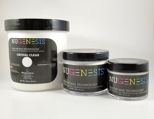 NuGenesis Nail Dipping Powder CRYSTAL CLEAR 1.5oz/4oz/16oz