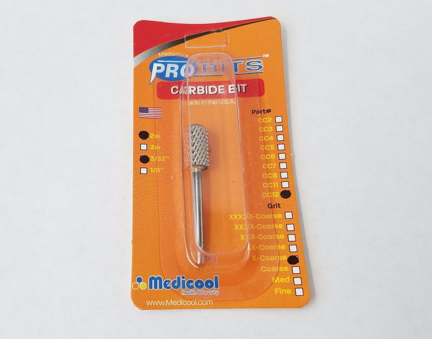 Medicool Safety Carbide Bits *EXTRA-COARSE* Grit - 2way (CC12)