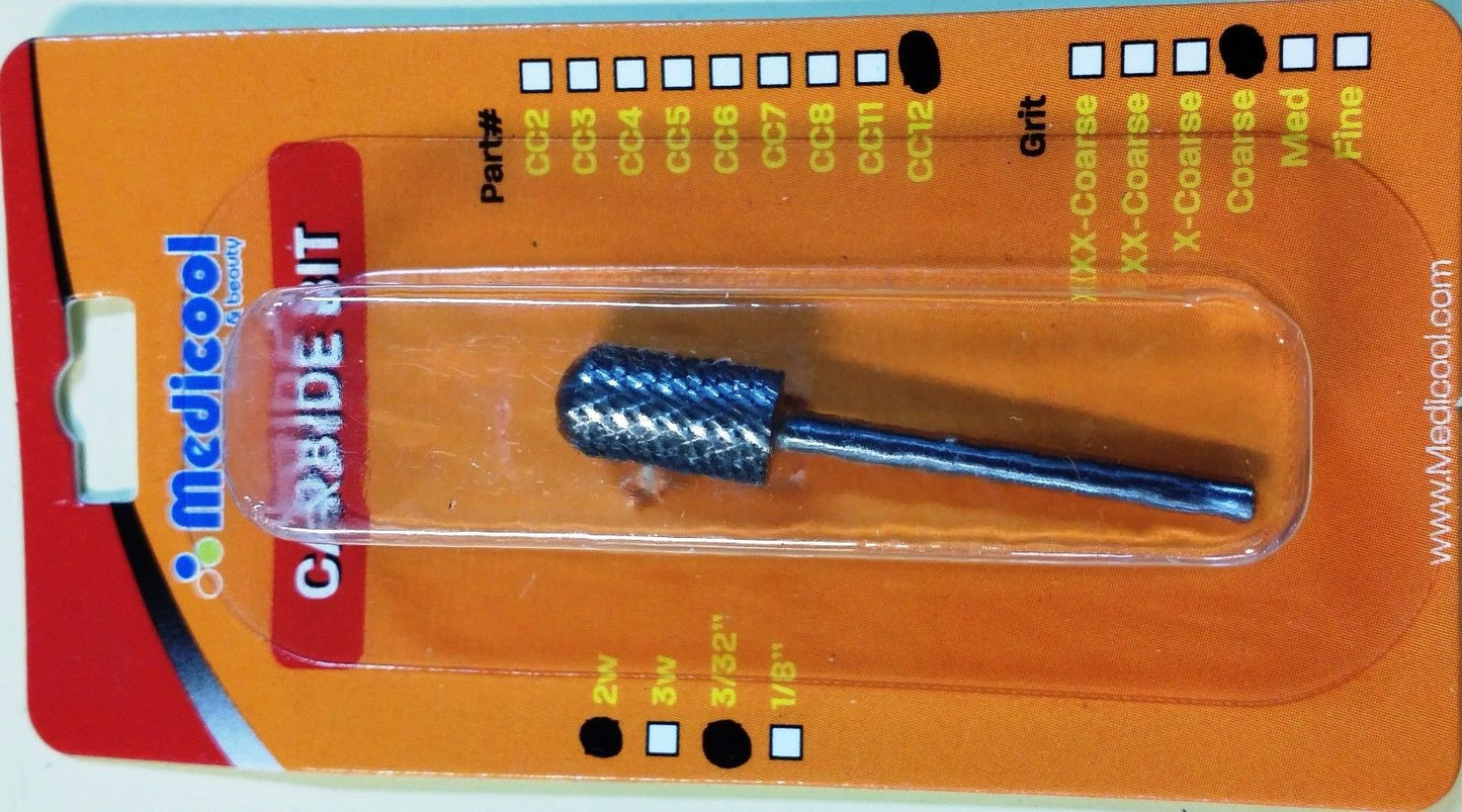 Medicool Safety Carbide Bits *COARSE* Grit - 2way (CC12)