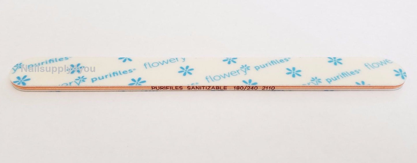 Pack of 20 Flowery Purifiles Disinfectable REGULAR Nail File - Choose Your Grit