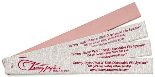 Tammy Taylor Nail File Peel 'N' Stick Disposable Zebra File-100grit - 50 count
