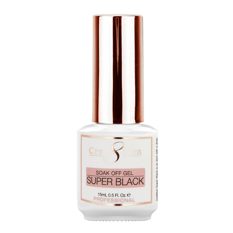 Cre8tion Soak Off Gel - Super Black 0.5 oz/15 ml