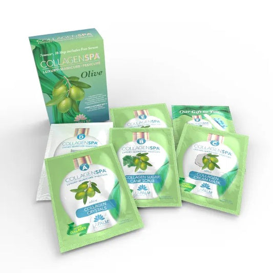 La Palm Collagen Spa Luxury Manicure & Pedicure 10 Step Kit - Olive (Case 60pcs)