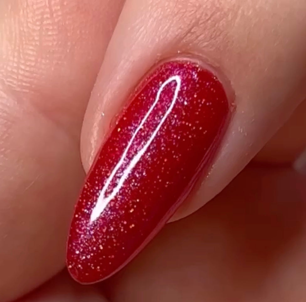 DND DC Mermaid Soak off Gel in holographic glitter - #246 Coral