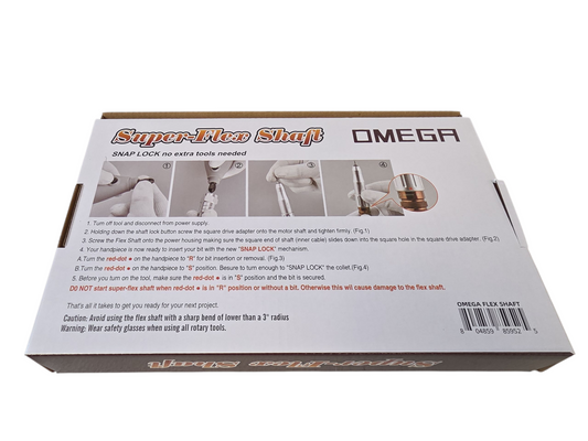 OMEGA - Nail Professional Super Flex Shaft Snap Lock Nail Drill 3/32" Shank