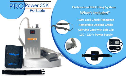 Medicool Pro Power 35K Portable Nail File Drill - Silver