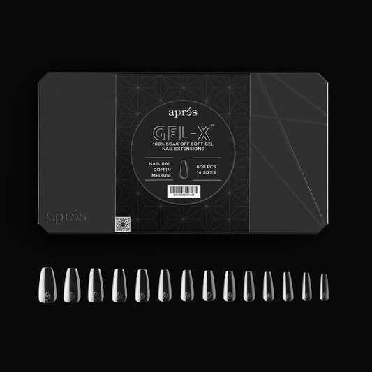Apres Gel-X Natural Tips Box 14 Sizes - Pro 600pcs - Coffin | Medium