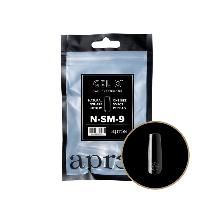 Apres Gel-X Natural Refill Bag 50pcs - Size #00 - 9 - Square | Medium