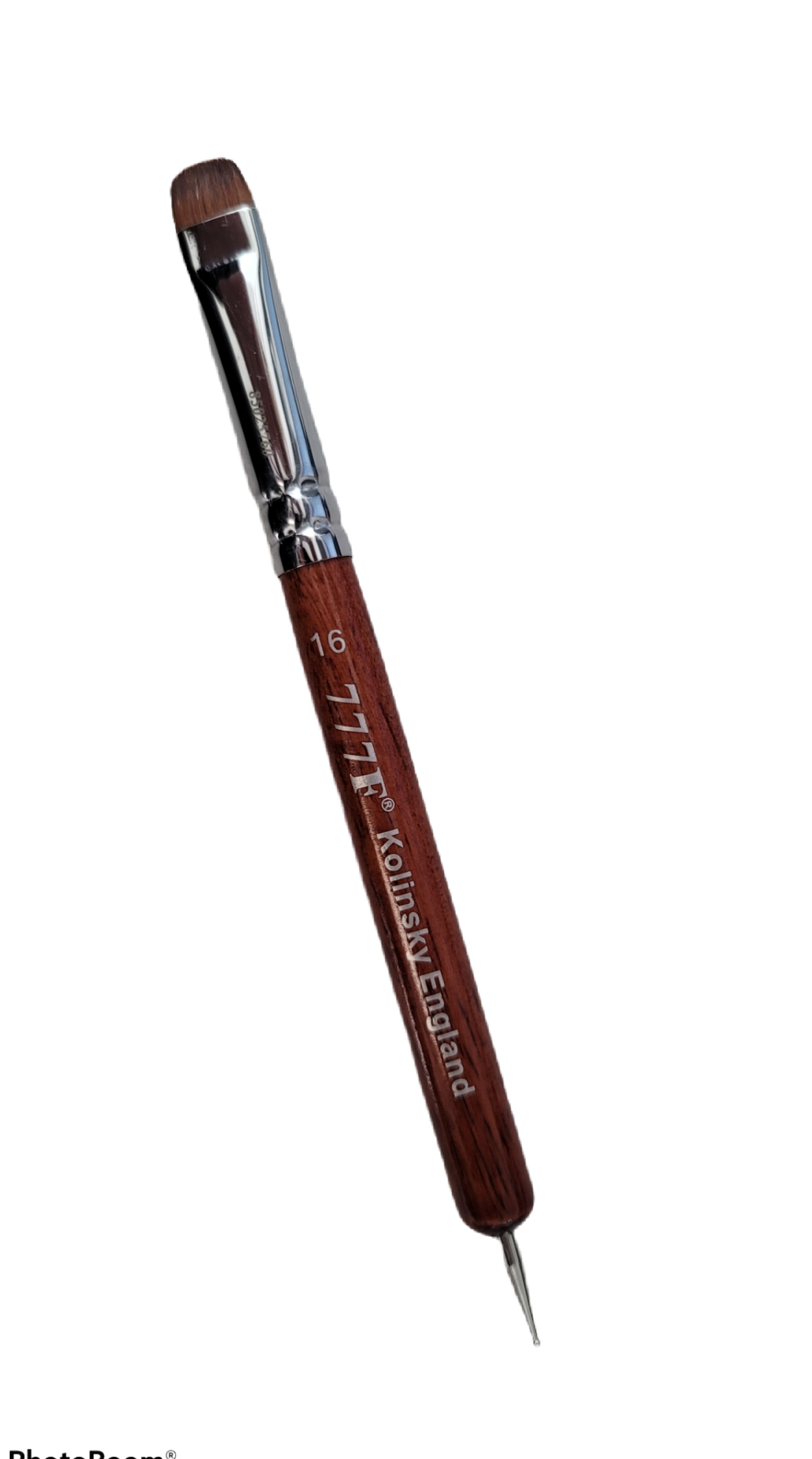2 of Manicure & Pedicure French Brush 777F Red Wood Handle with Dotting Tool, size #16
