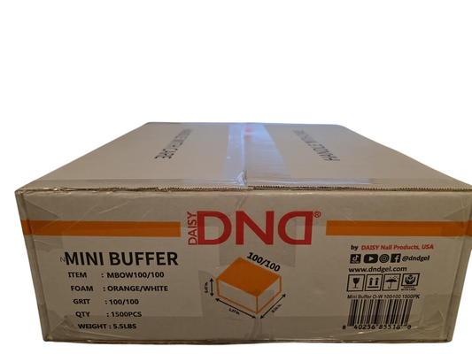 DND Mini Nail Buffer Orange White - Grit 100/100 Case of 1500 pcs
