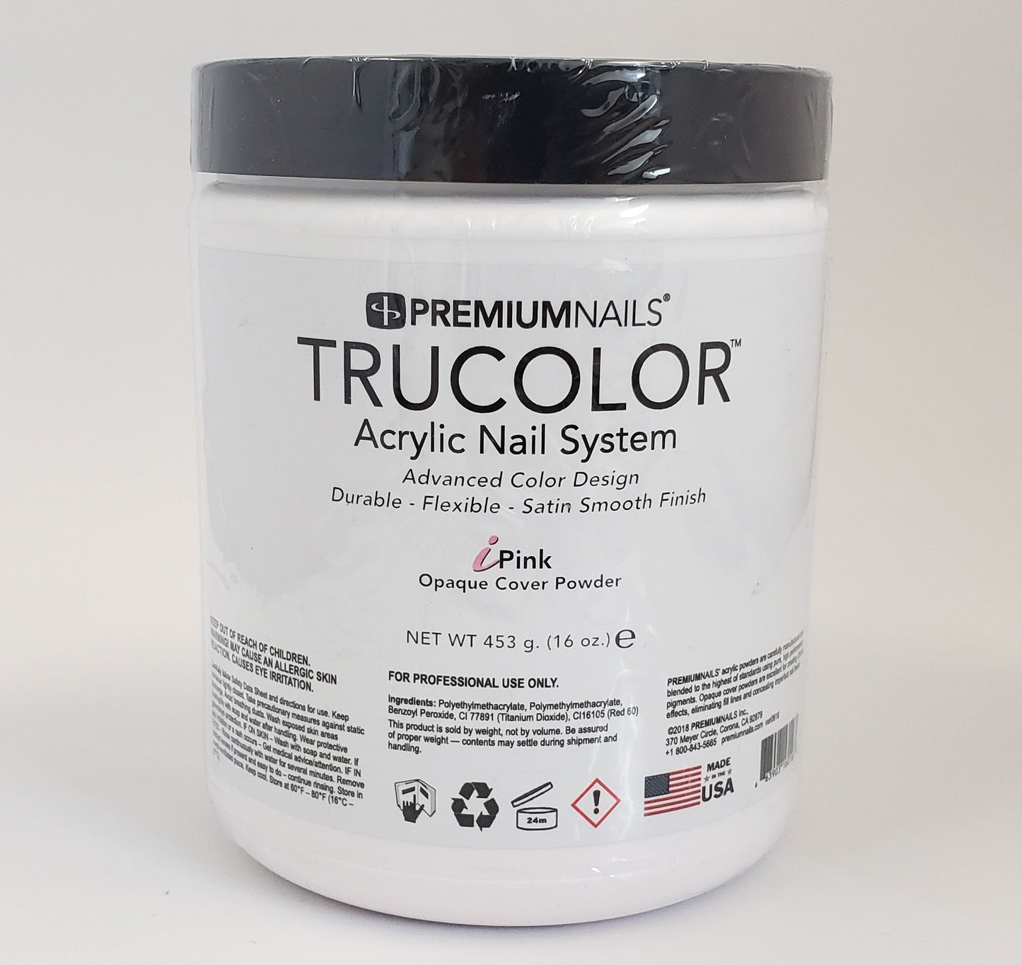 PREMIUMNAILS Trucolor Nail Acrylic Opaque Cover Powder - iPINK - Choose your size