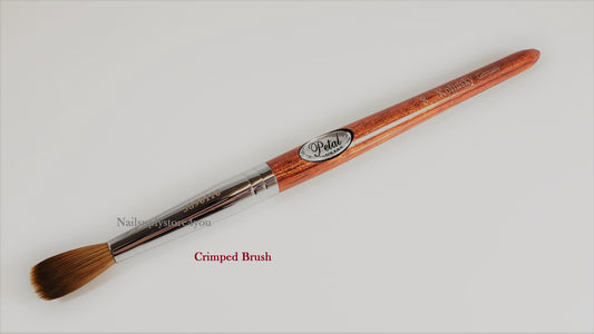 Petal Red Wood Handle Professional Acrylic Powder Nail Brush (CRIMPED)