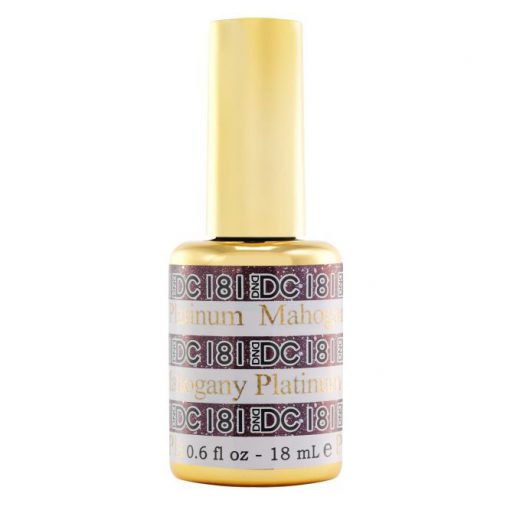 DND DC Platinum - Soak off Gel in Glitter Metallic Effect - 181 Mahogany