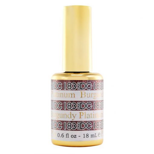 DND DC Platinum - Soak off Gel in Glitter Metallic Effect - 183 Burgundy