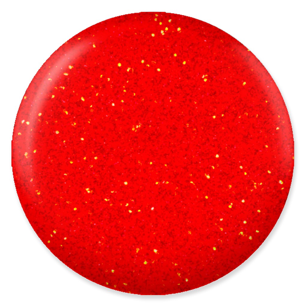 DND DC Mermaid Soak off Gel in holographic glitter - #225 Maximum Red