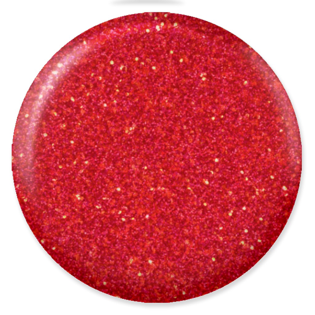 DND DC Mermaid Soak off Gel in holographic glitter - #226 Vivid Red