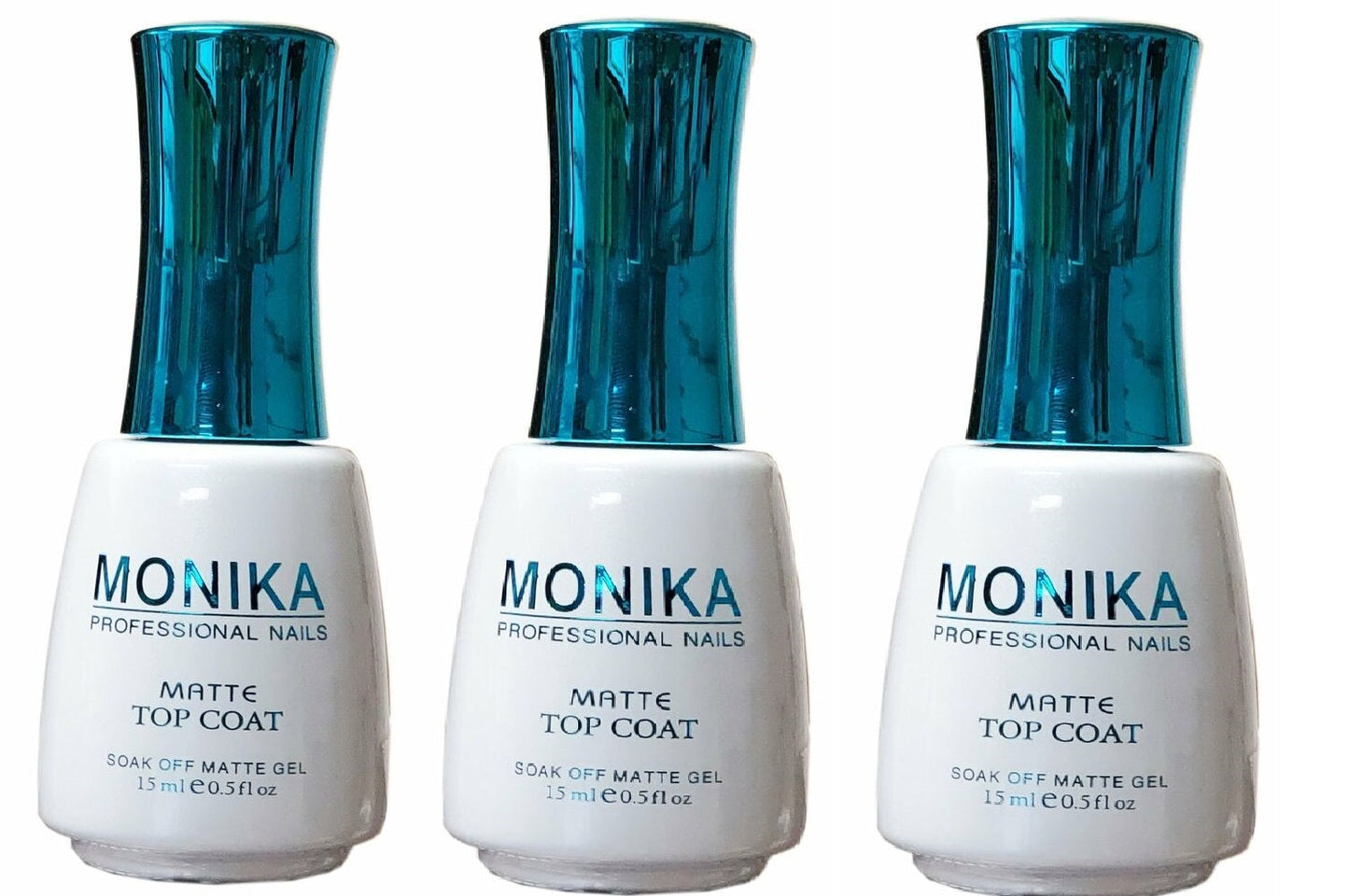 MONIKA Professional - UV/LED Soak off Gel (No-Wipe) MATTE TOP COAT -  0.5 fl.oz/15mL (Pack of 3)