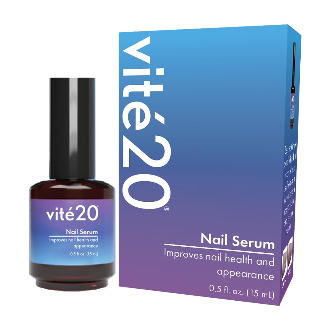 VITÉ20 Nail Health Serum – Improves Nail Appearance for Discoloration, Thick, Brittle & Cracking Nails – Moisturizes & Conditions – Easy Brush-On Applicator for Fingernails & Toenails – 0.5 fl oz- Choose Your Package