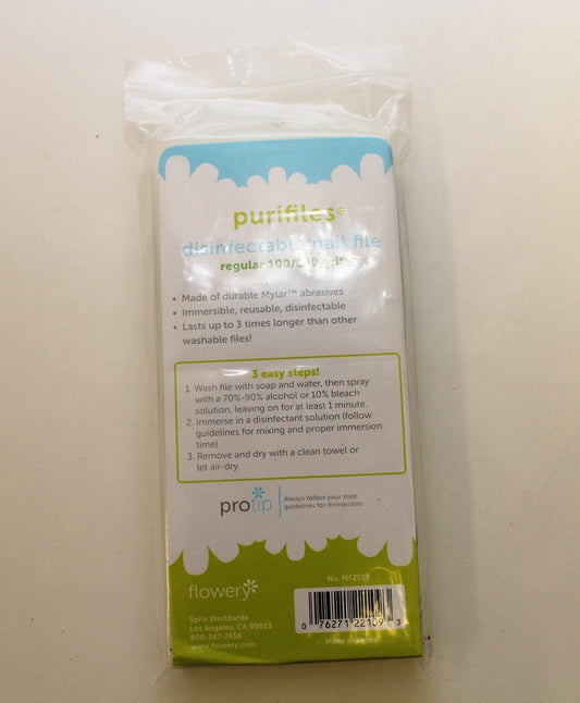 Flowery Purifiles Disinfect Nail Files (80/100 grit) - 20/pack