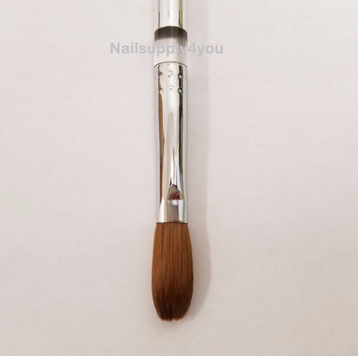 Petal Silver Handle Crimped Kolinsky Acrylic Nail Brush - Choose Size