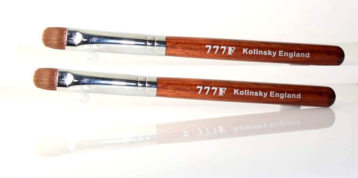 2 Manicure & Pedicure French Brush - 777F Red Wood Handle - size #16
