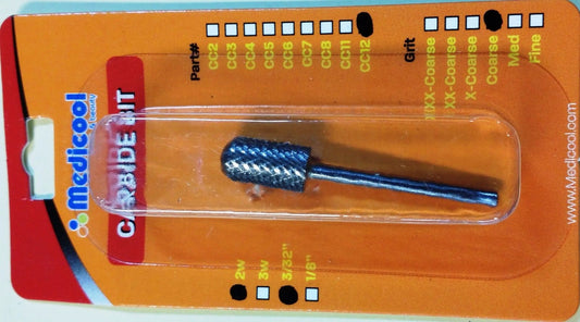 Medicool Safety Carbide Bits *COARSE* Grit  - 2way (CC12)