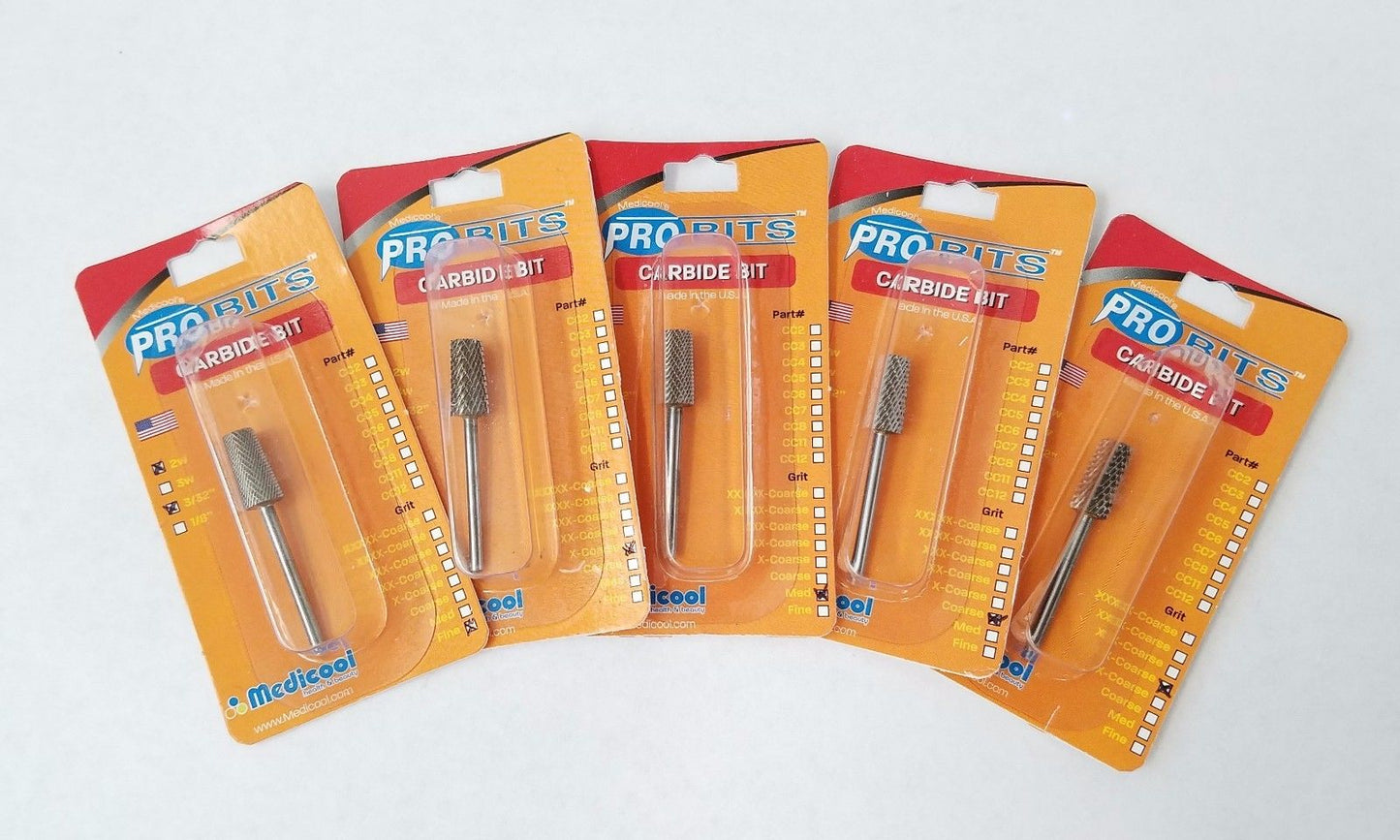 Medicool - 3-IN-1 Tapered Cone Carbide 3/32 Shaft - Choose your Grit