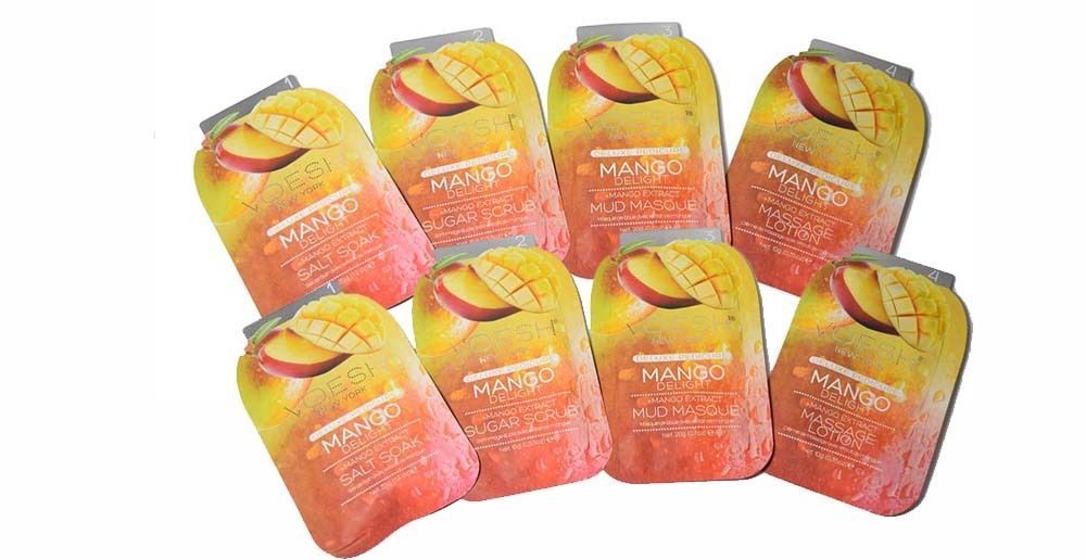 2 Packs of New York Voesh - Pedicure Spa Set 4-in-1 Salt/Scrub/Masque/Massage Lotion