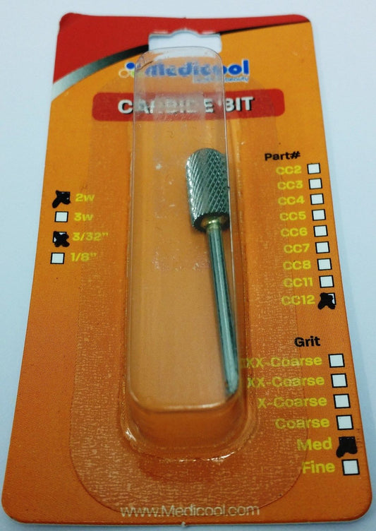 Medicool Safety Carbide Bits *MEDIUM* Grit  - 2way (CC12)