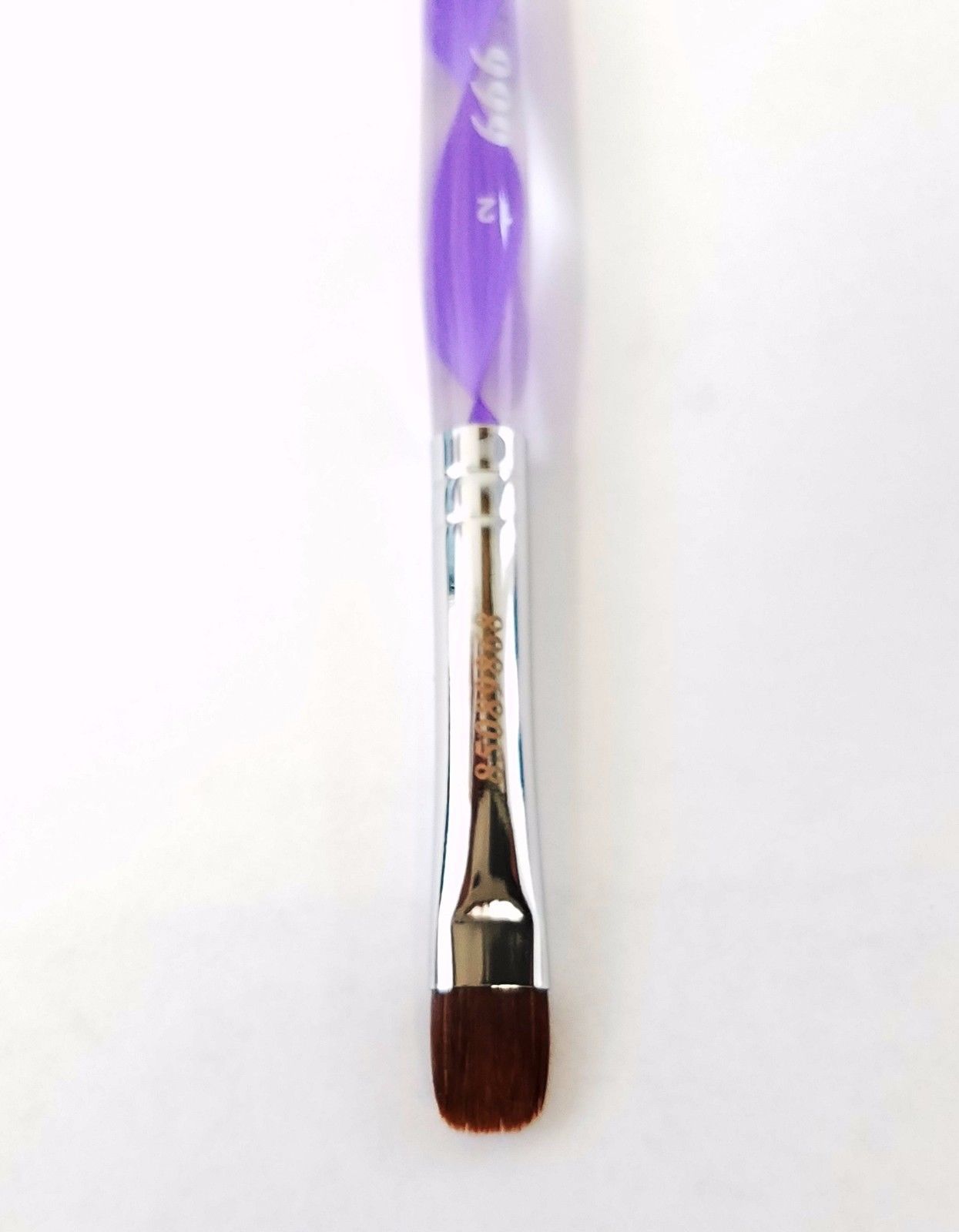 Manicure and Pedicure French Brush  Spiral purple handle - Choose Your Size