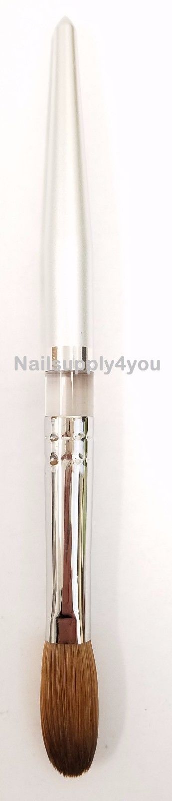 Petal Silver Handle Crimped Kolinsky Acrylic Nail Brush - Choose Size