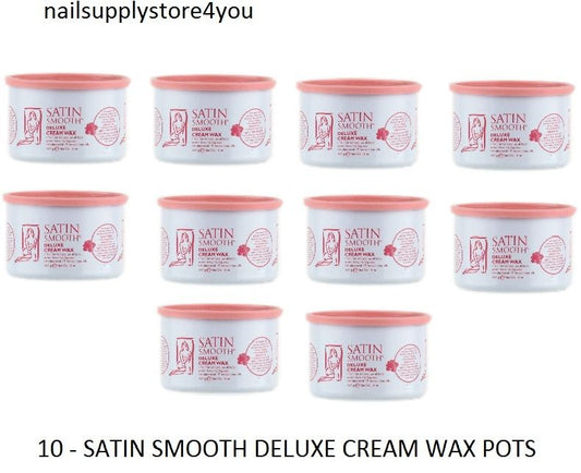 Pack of 10 Jars - Satin Smooth Deluxe Cream Wax 14oz/397g