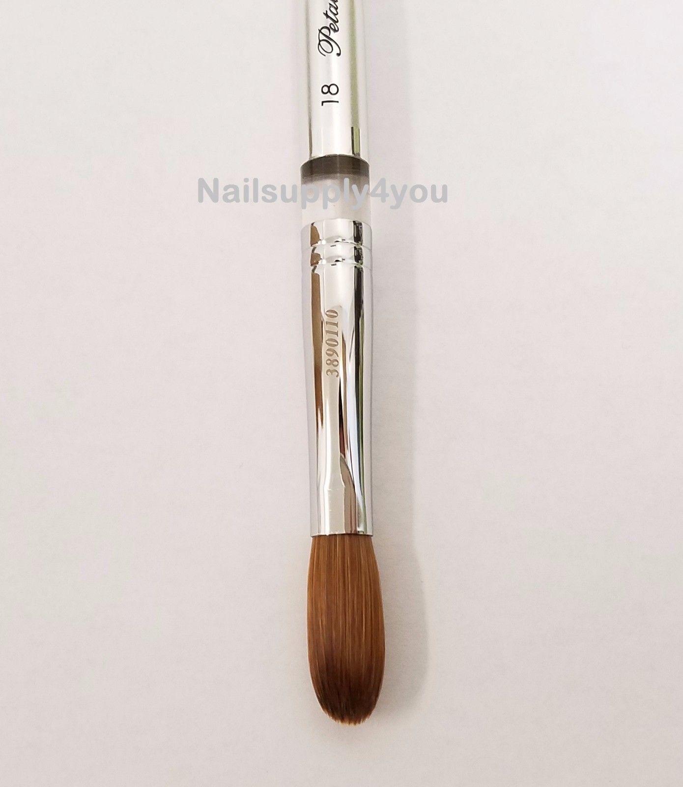 Petal Silver Handle Crimped Kolinsky Acrylic Nail Brush - Choose Size