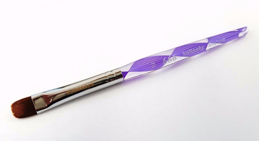 Manicure and Pedicure French Brush  Spiral purple handle - Choose Your Size