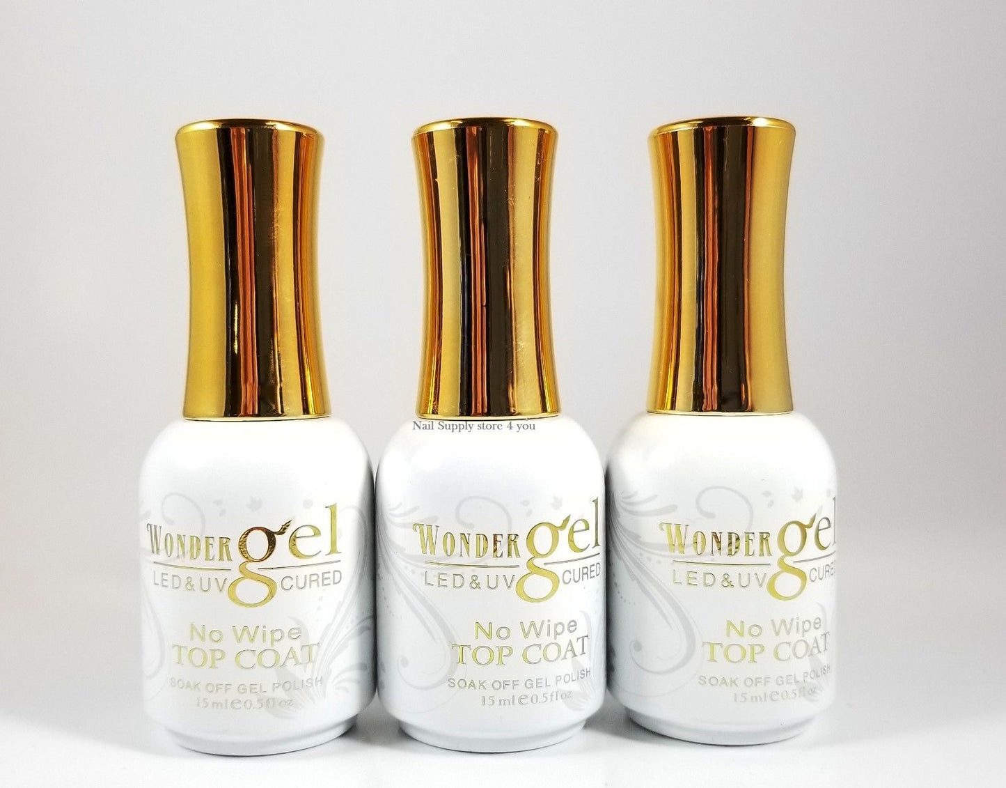 Wonder Gel - UV/LED Soak off Gel (No-Wipe) TOP BASE COAT  - 0.5oz/15mL