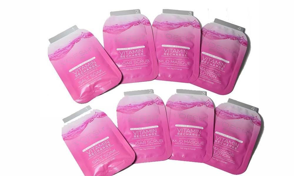2 Packs of New York Voesh - Pedicure Spa Set 4-in-1 Salt/Scrub/Masque/Massage Lotion