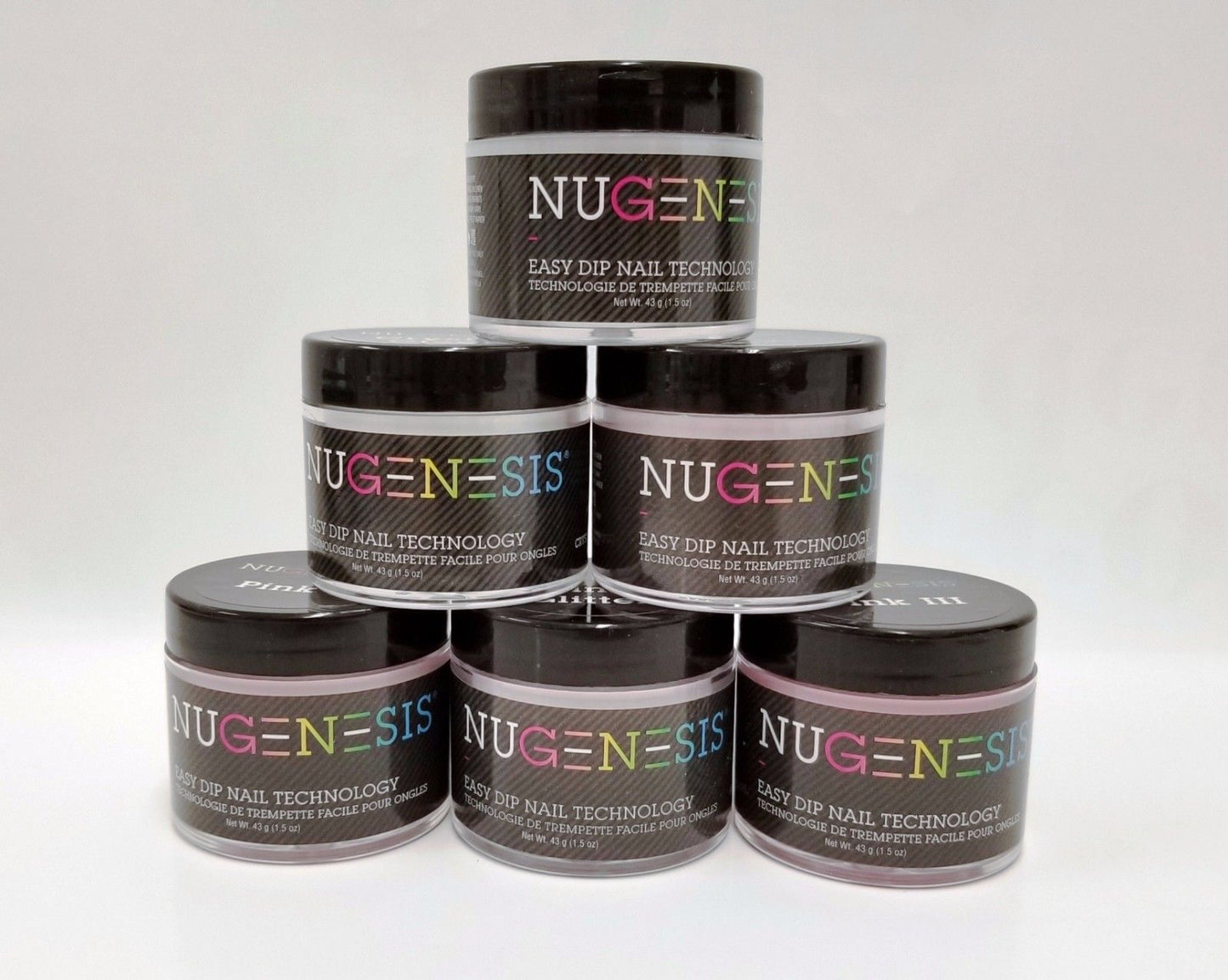 NuGenesis Nail Dipping Powder PINKS & WHITES - 2oz/43gr jar