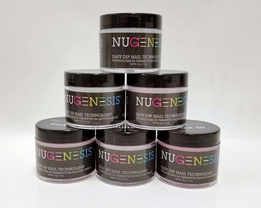 NuGenesis Nail Dipping Powder PINKS & WHITES - 2oz/43gr jar