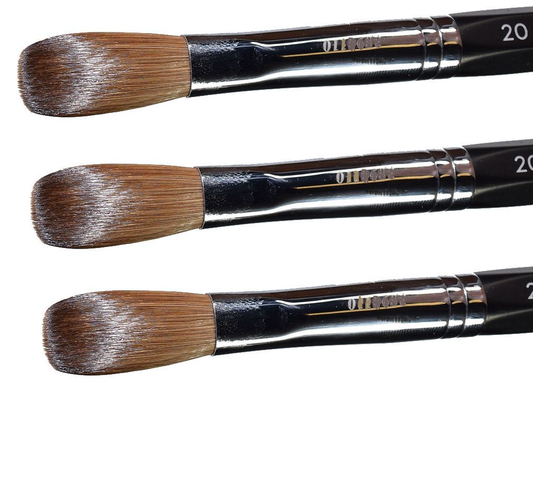 Petal Six Angles Crimped Kolinsky Acrylic Nail Brush - Choose Size