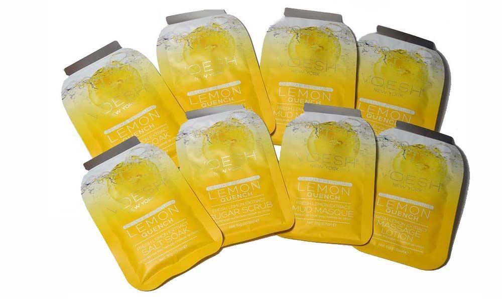 2 Packs of New York Voesh - Pedicure Spa Set 4-in-1 Salt/Scrub/Masque/Massage Lotion