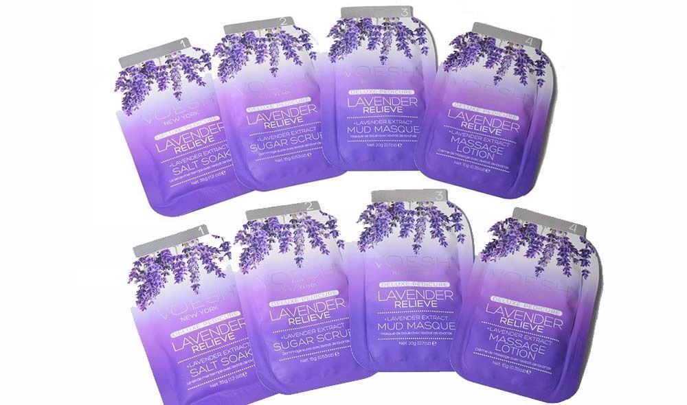 2 Packs of New York Voesh - Pedicure Spa Set 4-in-1 Salt/Scrub/Masque/Massage Lotion