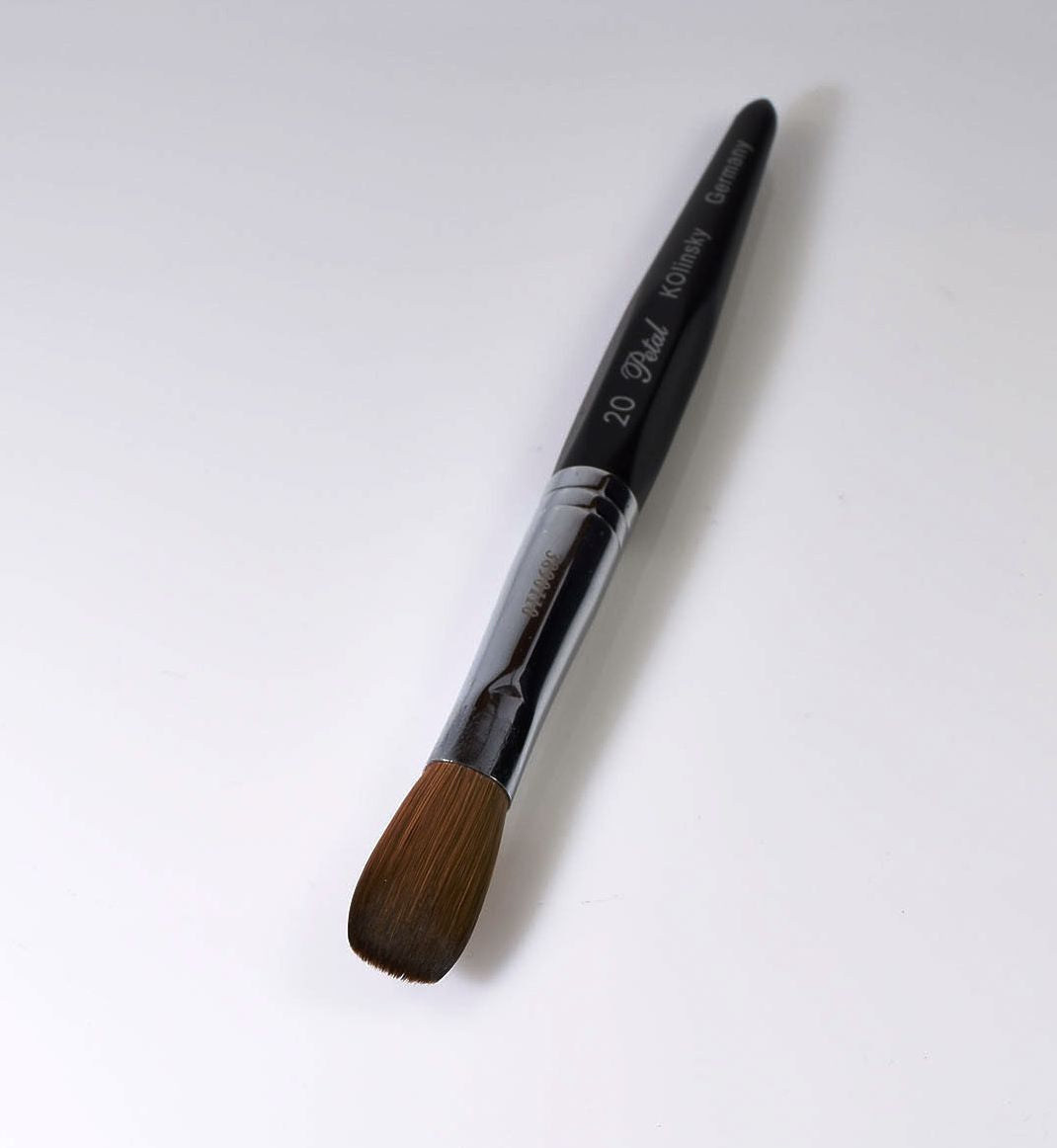 Petal Six Angles Crimped Kolinsky Acrylic Nail Brush - Choose Size