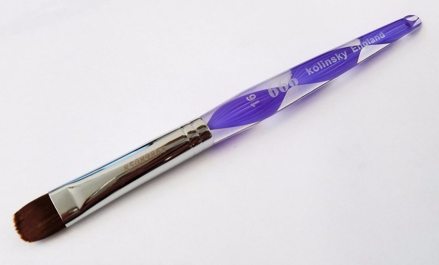 Manicure and Pedicure French Brush  Spiral purple handle - Choose Your Size