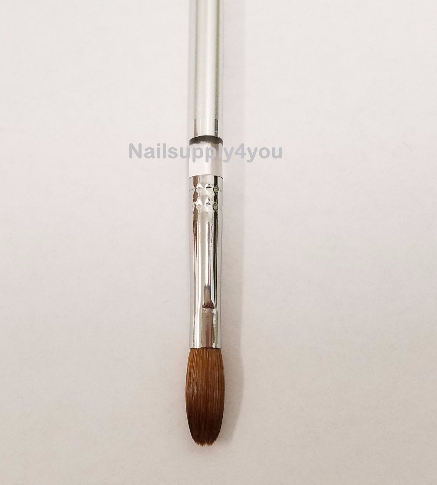Petal Silver Handle Crimped Kolinsky Acrylic Nail Brush - Choose Size