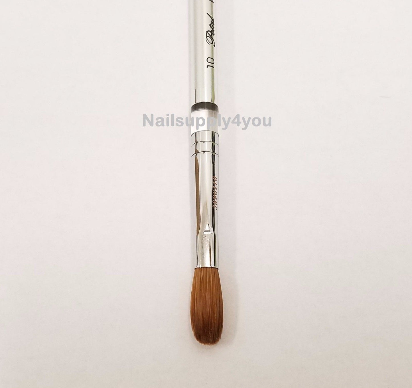 Petal Silver Handle Crimped Kolinsky Acrylic Nail Brush - Choose Size
