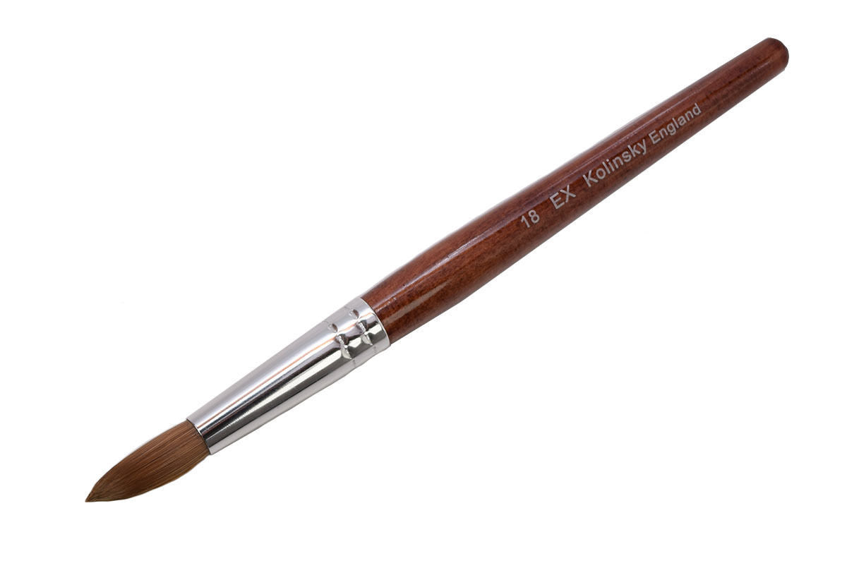 EX Kolinsky Acrylic Nail Brush for Acrylic Powder Manicure Pedicure (Round)