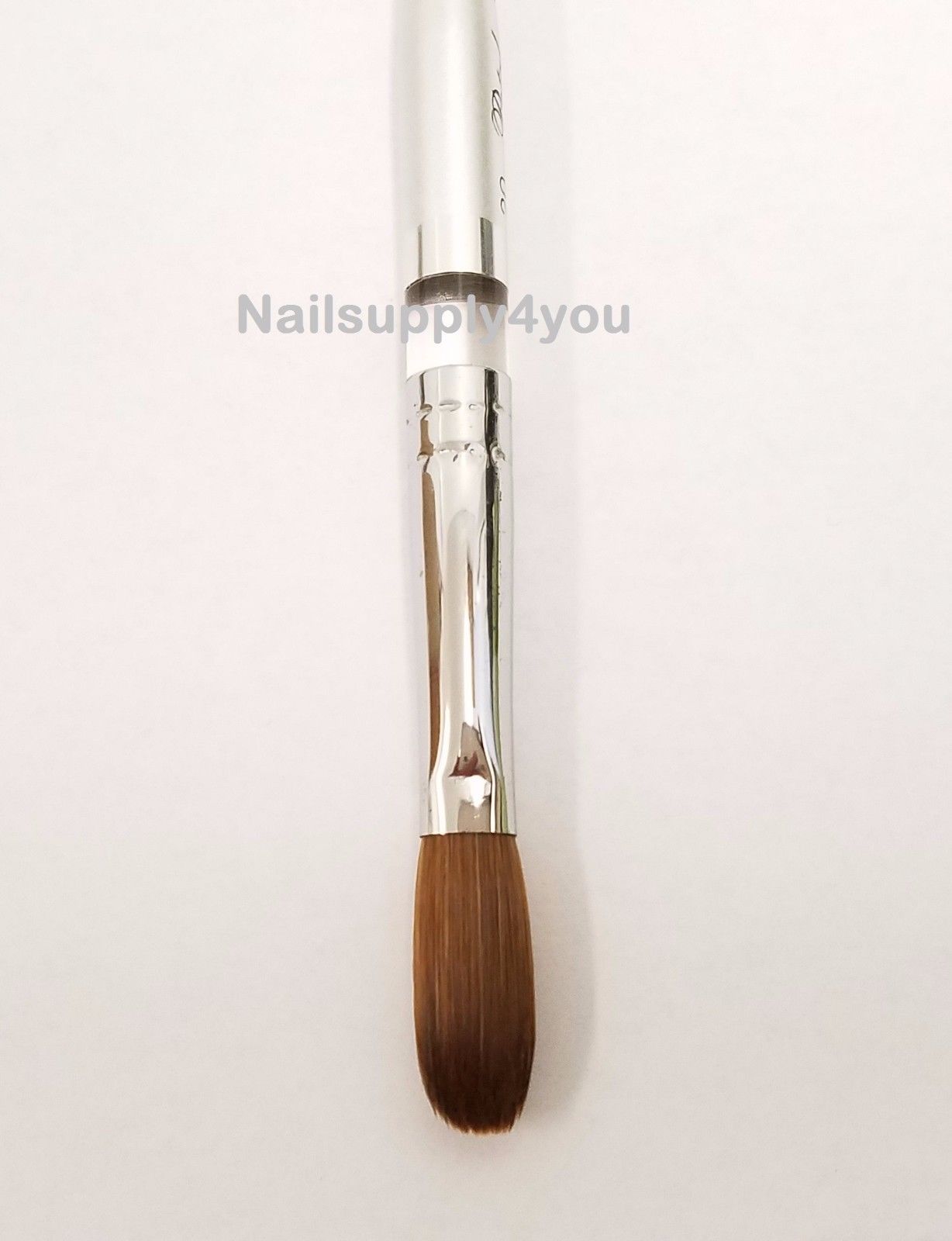 Petal Silver Handle Crimped Kolinsky Acrylic Nail Brush - Choose Size
